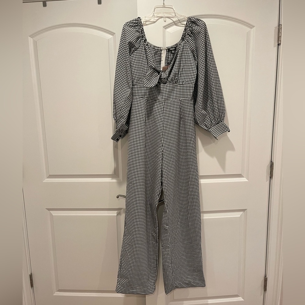 Missguided Plaid Cullote Jumpsuit